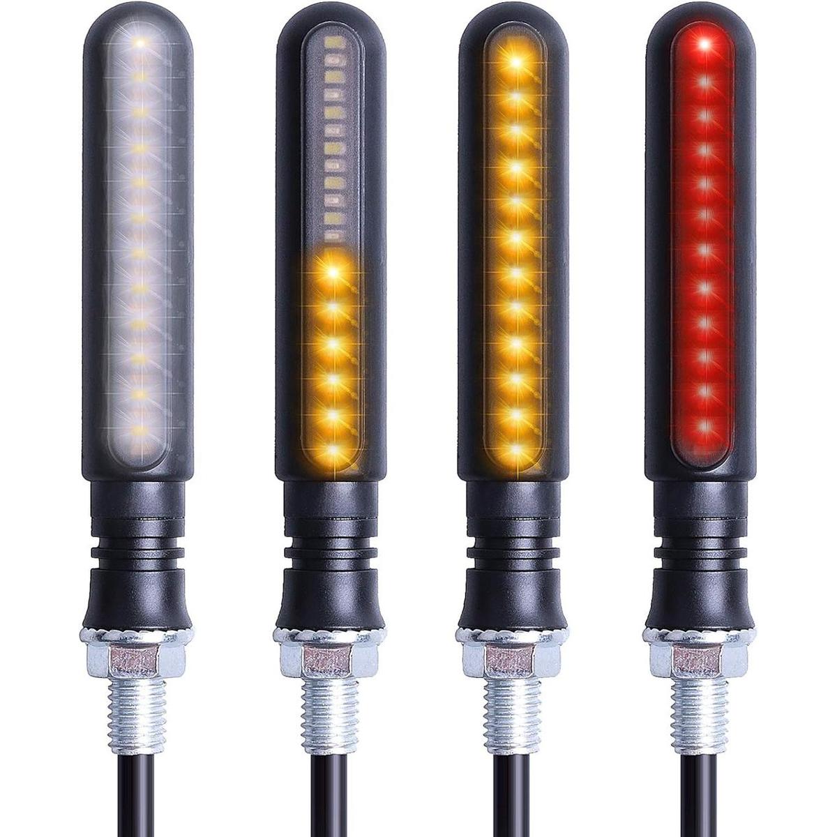 Kinstecks 4 luces direccionales de 12V para motocicleta
