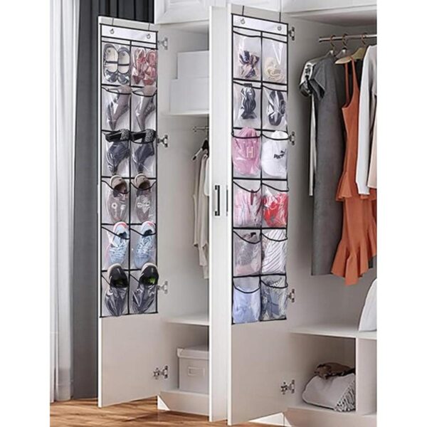 MISSLO Organizador de zapatos para puerta estrecha con 12