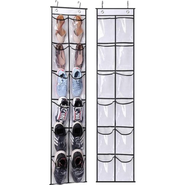 MISSLO Organizador de zapatos para puerta estrecha con 12