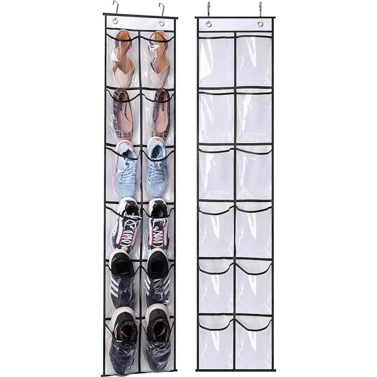 MISSLO Organizador de zapatos para puerta estrecha con 12