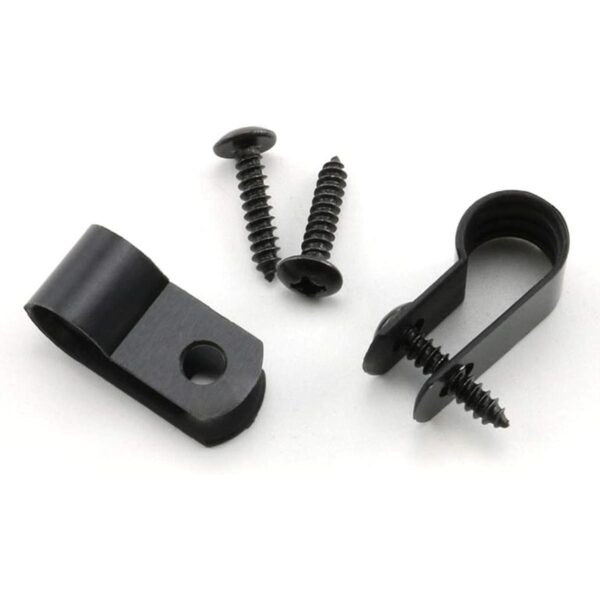 Heyous Abrazadera de cable tipo R de nailon con tornillo