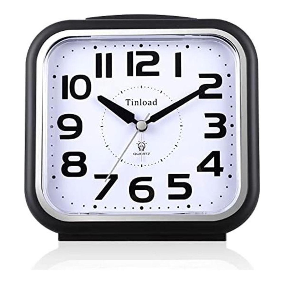 Reloj despertador analógico silencioso de 5.5 pulgadas sin