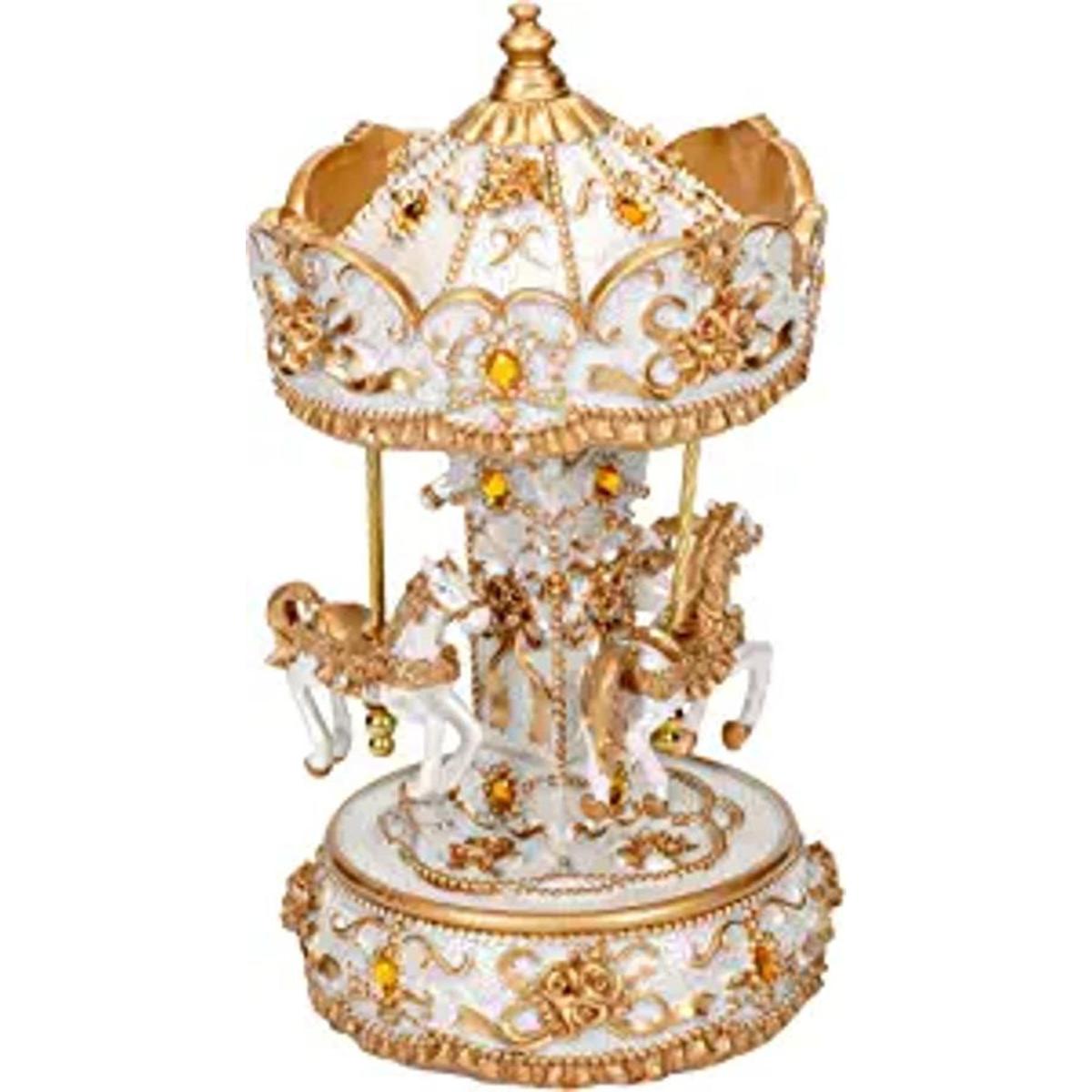 Elanze Designs Carrusel musical dorado dorado dorado de 10