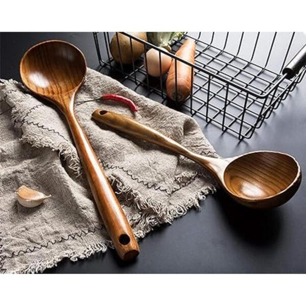 Juego de 2 cucharones de madera para cucharas de cocina