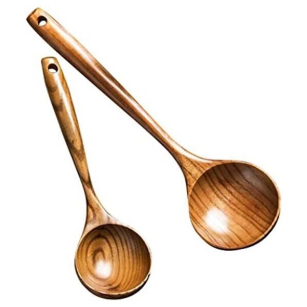 Juego de 2 cucharones de madera para cucharas de cocina
