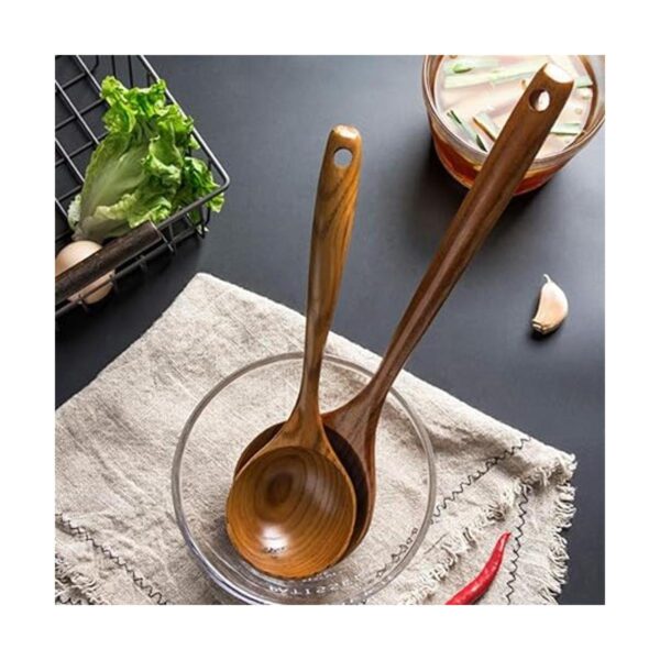 Juego de 2 cucharones de madera para cucharas de cocina