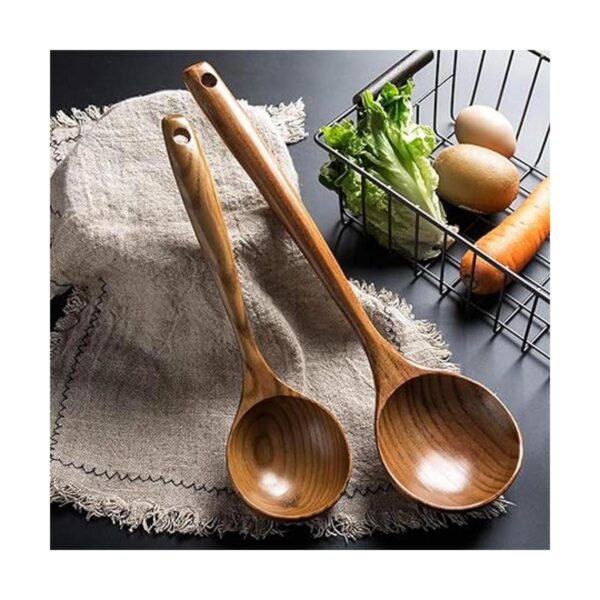 Juego de 2 cucharones de madera para cucharas de cocina
