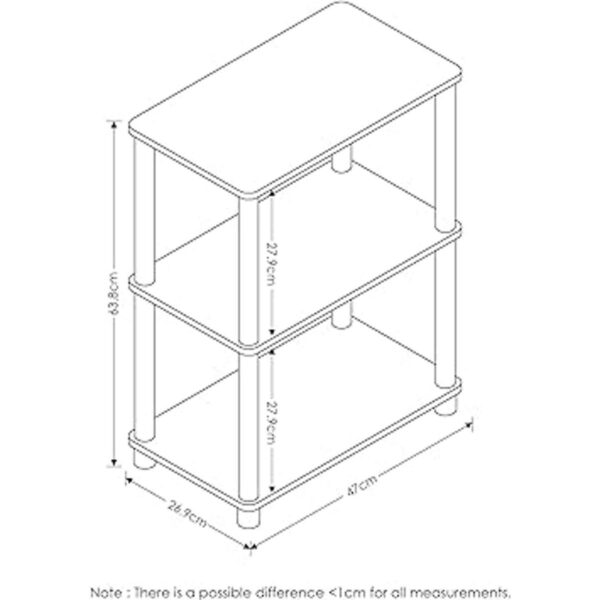 Furinno TurnNTube Estante de almacenamiento de 3 niveles_2