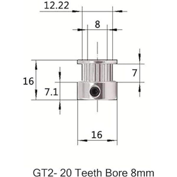 Saiper GT2 Polea de sincronización de aluminio para