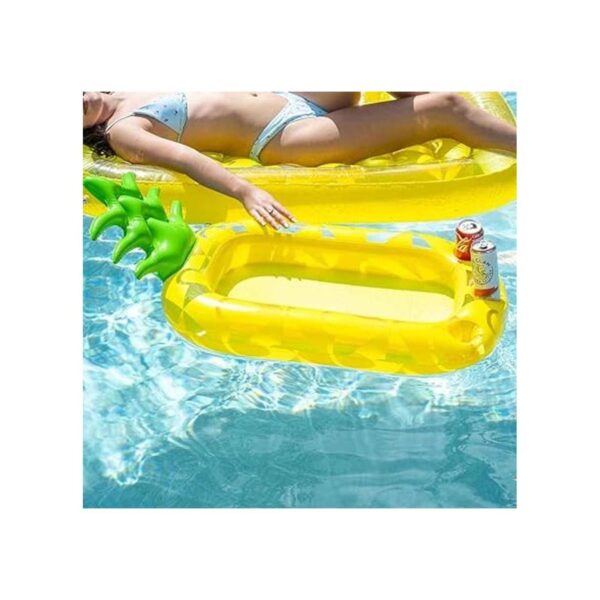 VICKEA Soporte inflable para bebidas de piña flotador_4