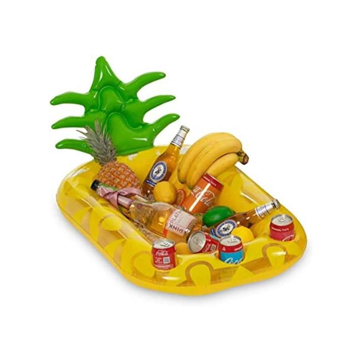 VICKEA Soporte inflable para bebidas de piña flotador