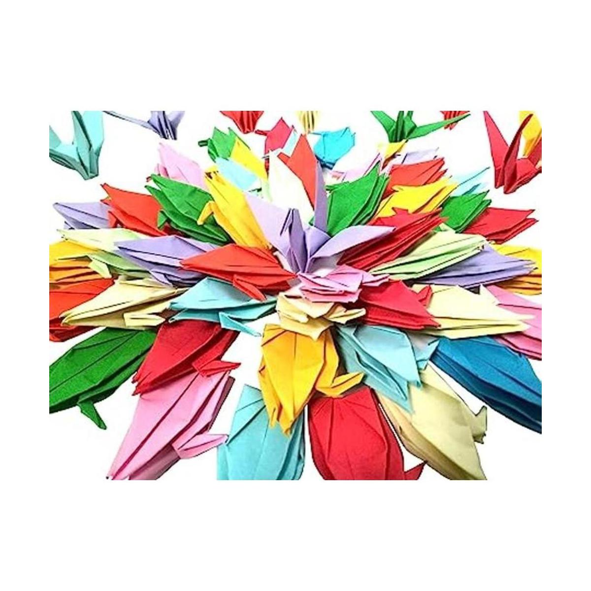 Kingsnow 100 grúa de papel multicolor de origami plegada