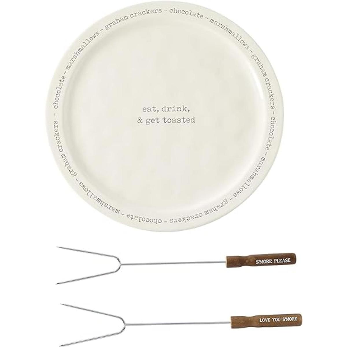 Mud Pie Farmhouse SMores Juego de platos especiales para