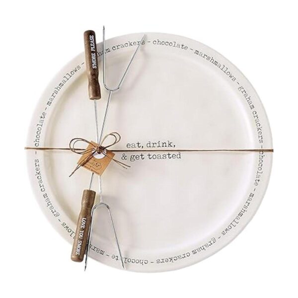 Mud Pie Farmhouse SMores Juego de platos especiales para_2