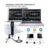 Micrófono condensador de grabación de PC USB LED azul_5