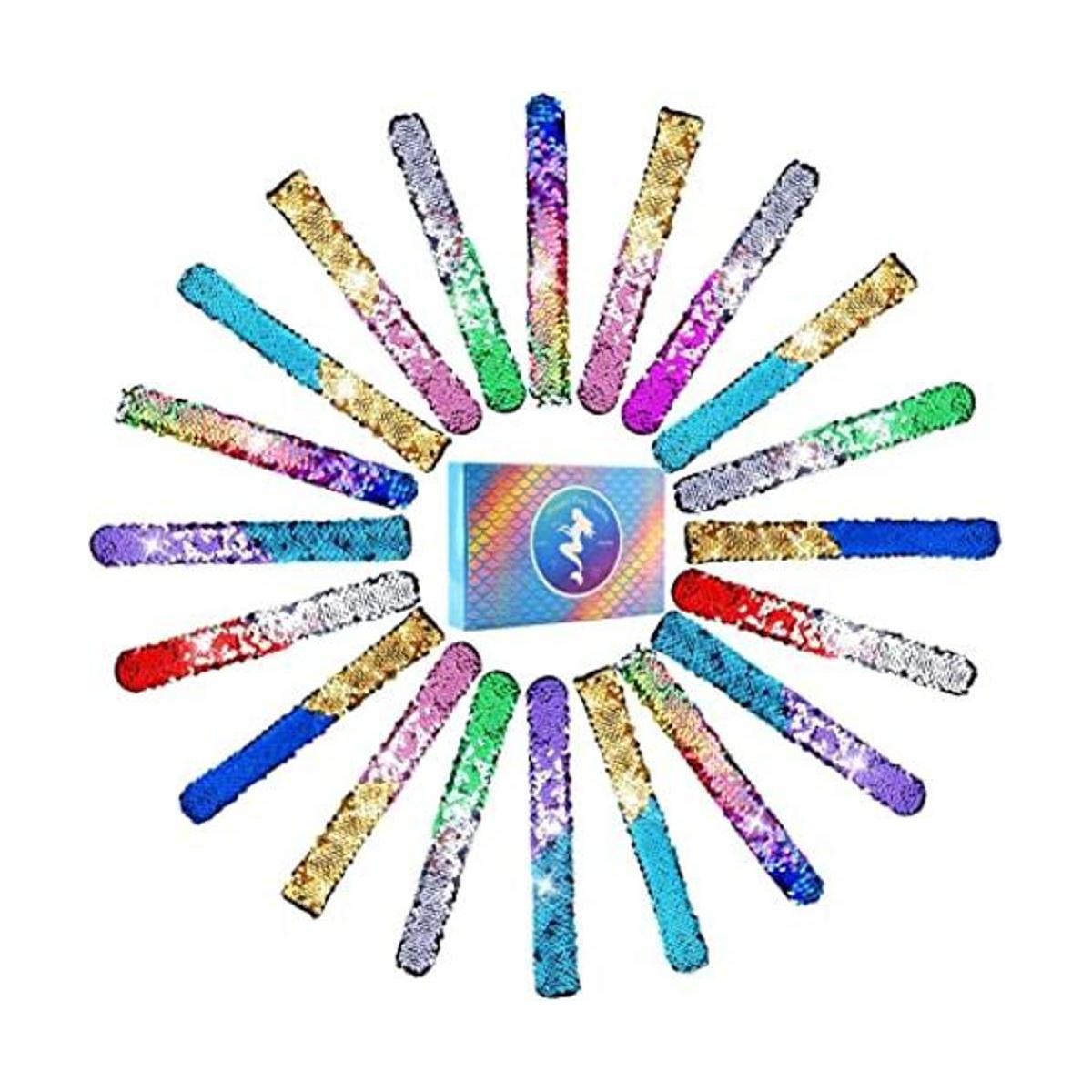 KUUQA 16 pulseras mágicas de lentejuelas de la sirena de 2