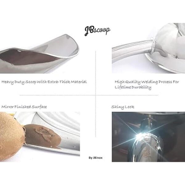JBscoop Cuchara de hielo grande de acero inoxidable de