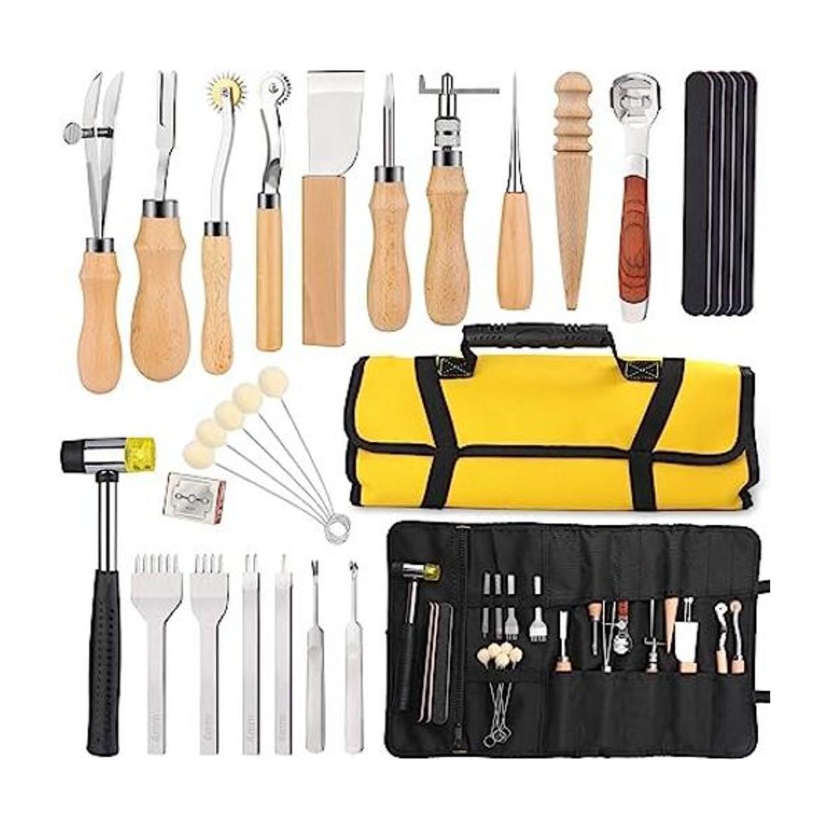 Kit de herramientas manuales de artesanía de cuero