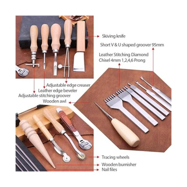 Kit de herramientas manuales de artesanía de cuero_5