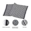 Alfombra pequeña de algodón blanco y negro para puerta de
