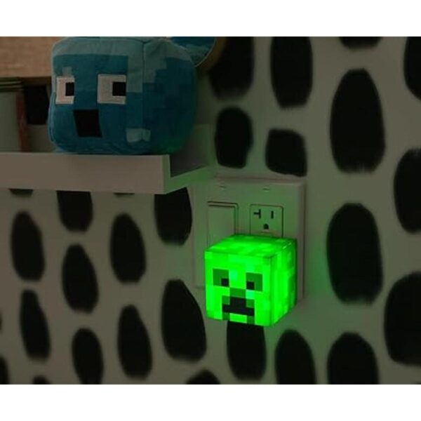 Minecraft Luz nocturna enchufable Green Creeper con sensor