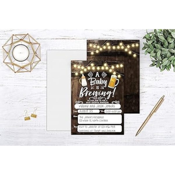 A Baby is Brewing Invitación para baby shower cerveza y_4