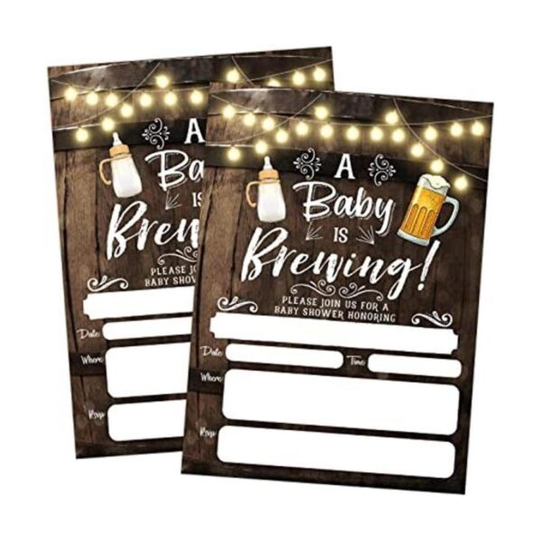 A Baby is Brewing Invitación para baby shower cerveza y_1