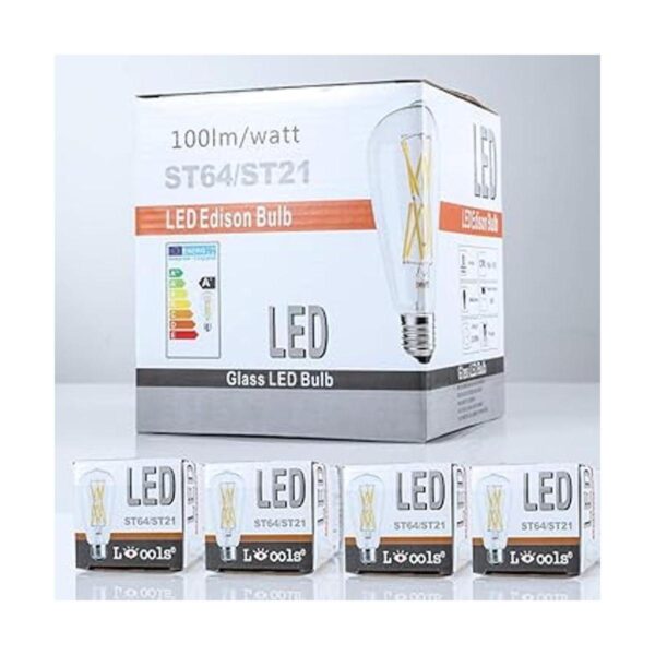 LEOOLS Bombillas LED Edison de 15 W LED de filamento ST64