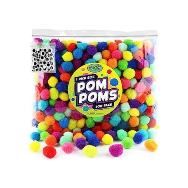 Carl Kay 400 piezas pompones de 350 de 1 pulgada y 50