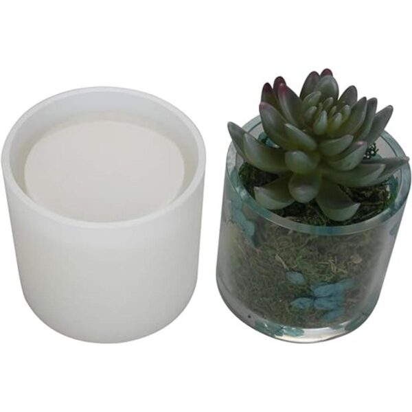 Molde grande de resina cilíndrica para plantas diámetro_1