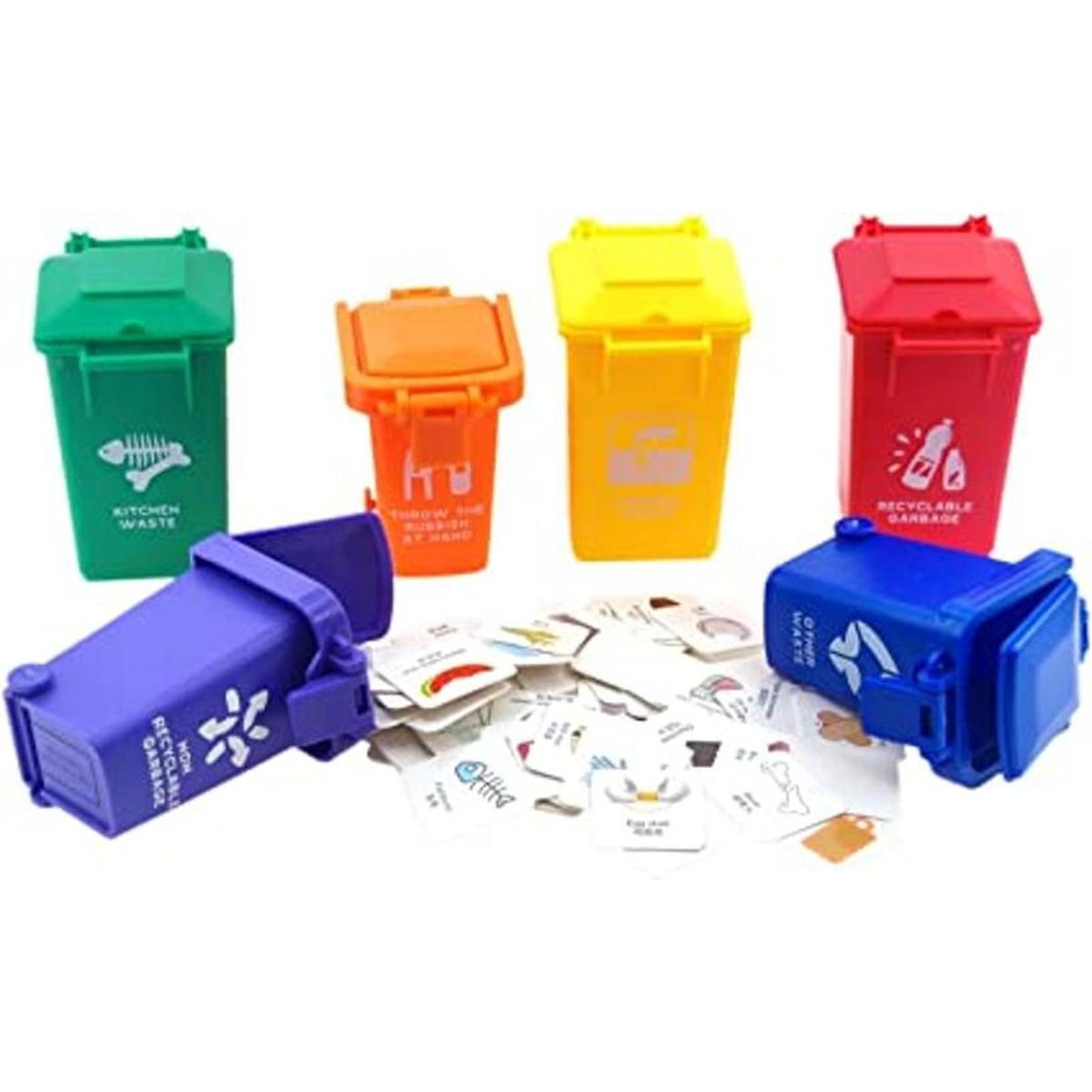 Nuanmu Cubo de basura de juguete para niños 2 estilos de