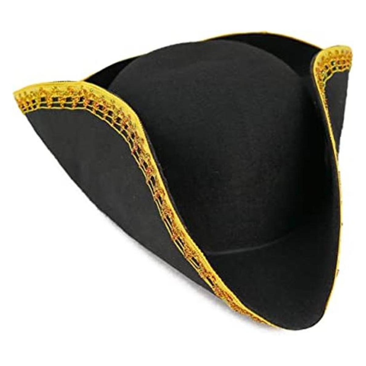 Skeleteen Sombrero colonial de tricornio negro Disfraz de