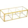 Feyarl Soporte de cristal dorado para cosméticos de