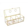 Feyarl Soporte de cristal dorado para cosméticos de