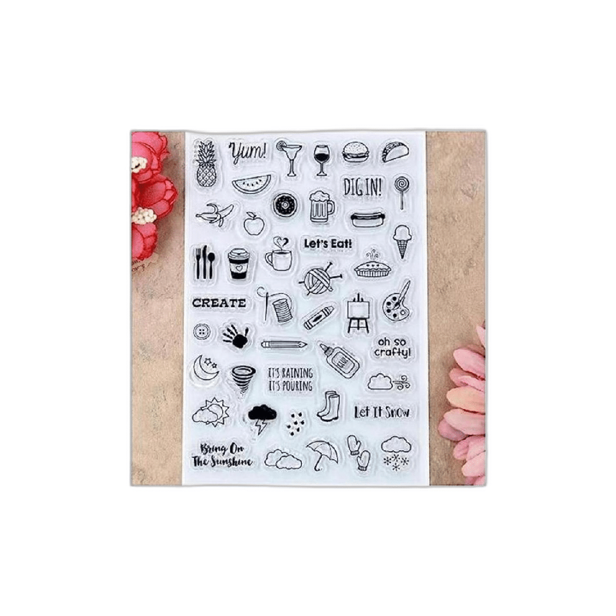 Kwan Crafts Life Icons Sellos transparentes para hacer