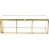 Feyarl Soporte de cristal dorado para cosméticos de
