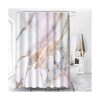 ArtSocket Cortina de ducha rosa y blanco patrón de mármol