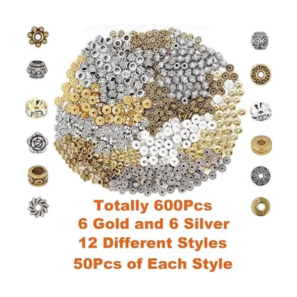 EuTengHao 600 cuentas espaciadoras para joyas