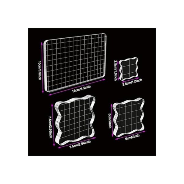 WeiMeet 4 bloques de sellos acrílicos transparentes con_2
