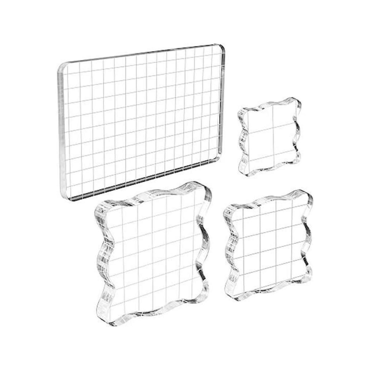 WeiMeet 4 bloques de sellos acrílicos transparentes con