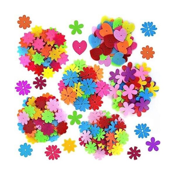 Coopay 250 piezas Flores de fieltro de tela adornos de