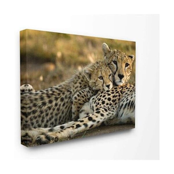 Stupell Industries Cheetah Family Mother with Cub Lienzo_1