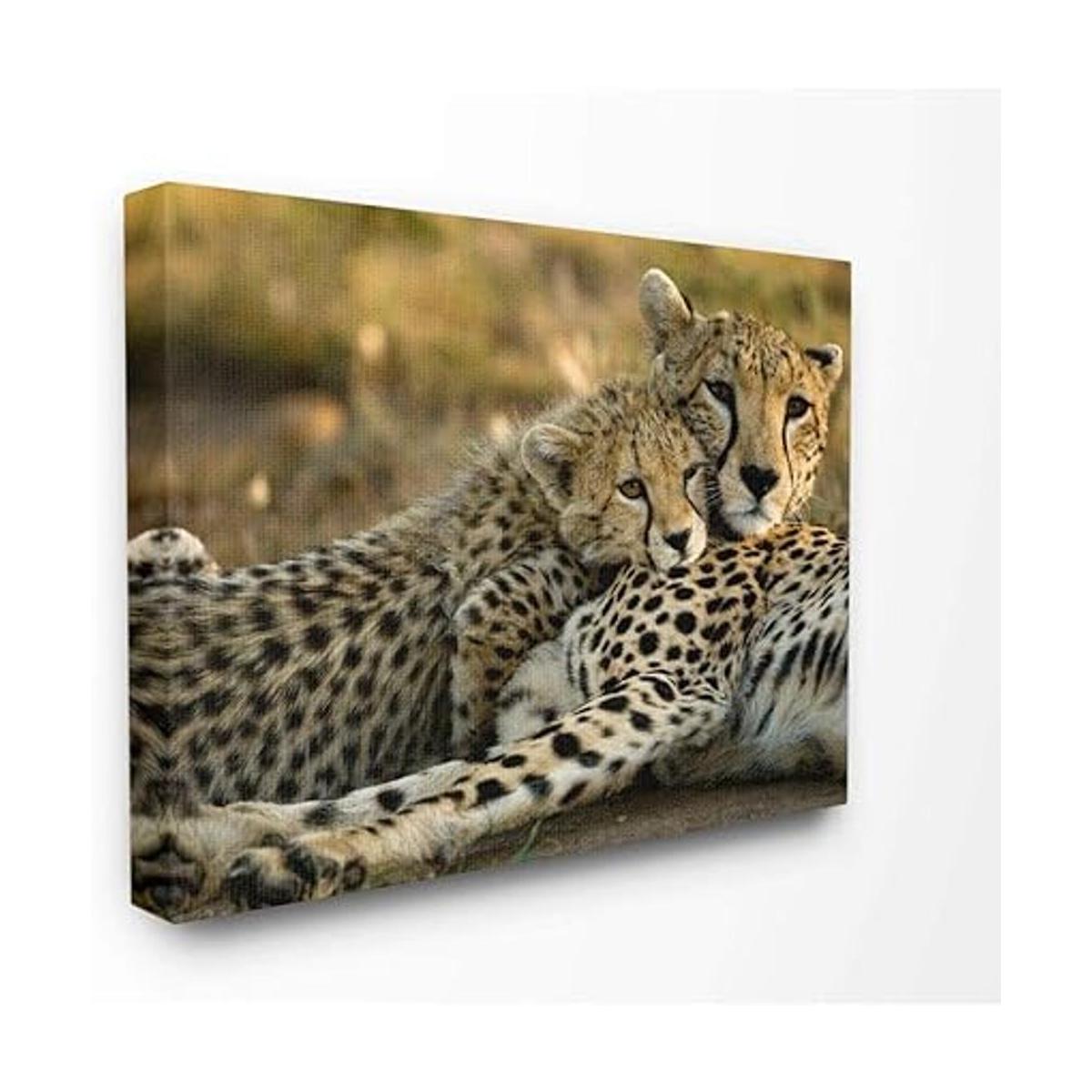 Stupell Industries Cheetah Family Mother with Cub Lienzo
