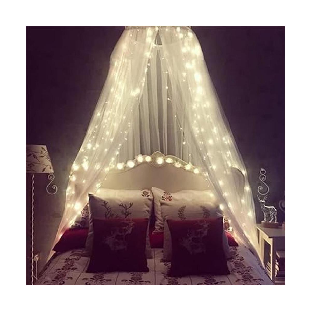 Mosquitera para cama toldo de cama con 100 luces LED