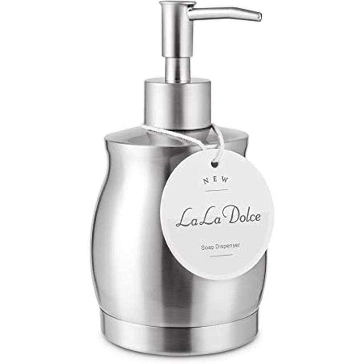 LALA DOLCE Dispensador de jabón para encimera de acero