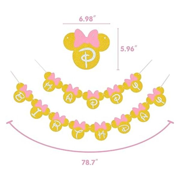 Bandera de cumpleaños rosa y dorado con purpurina para_3