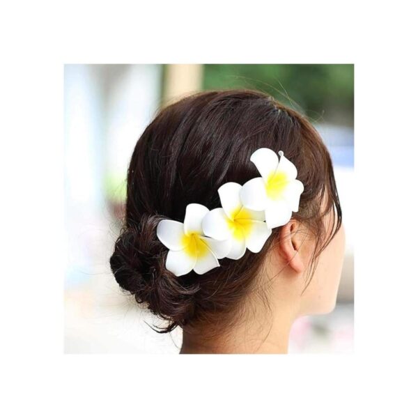 Pursuestar 50 pinzas de pelo de espuma hawaiana Frangipani