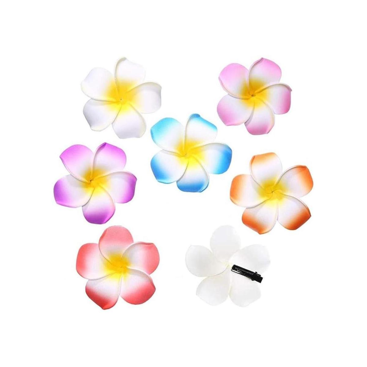 Pursuestar 50 pinzas de pelo de espuma hawaiana Frangipani