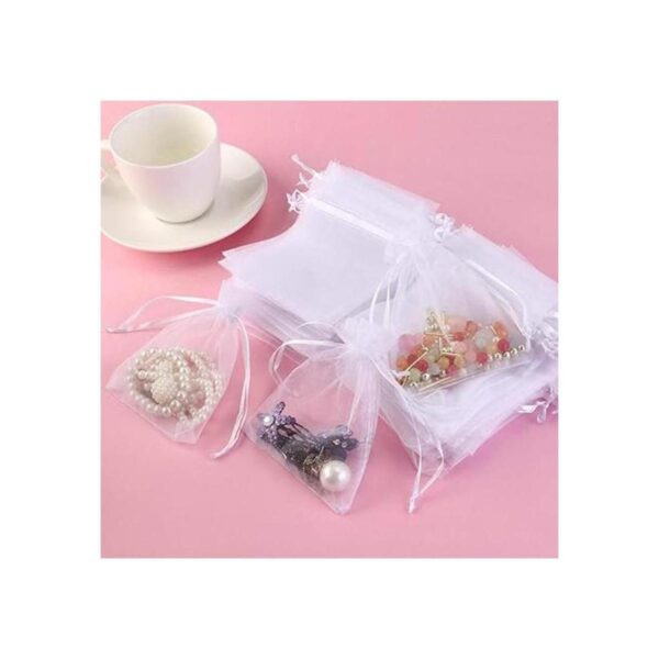 Outdoorfly 100 bolsas de organza blancas de 4 x 6 con