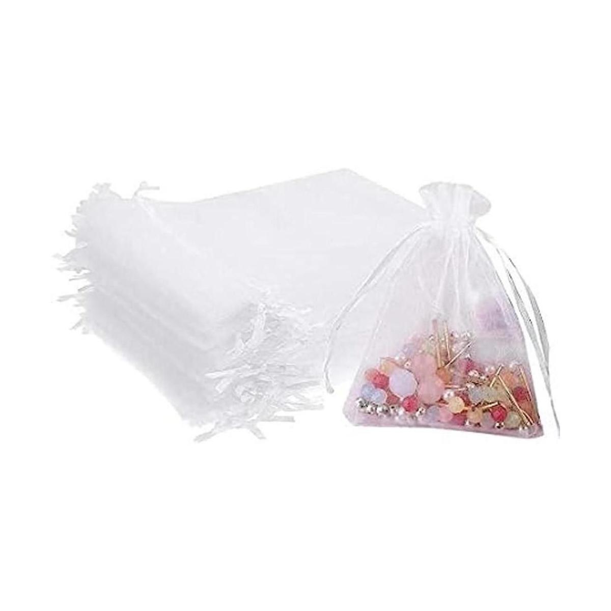 Outdoorfly 100 bolsas de organza blancas de 4 x 6 con